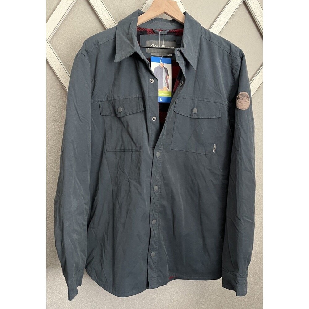 New! Eddie Bauer Men’s L Fleece Lined Shirt Jacket Shacket